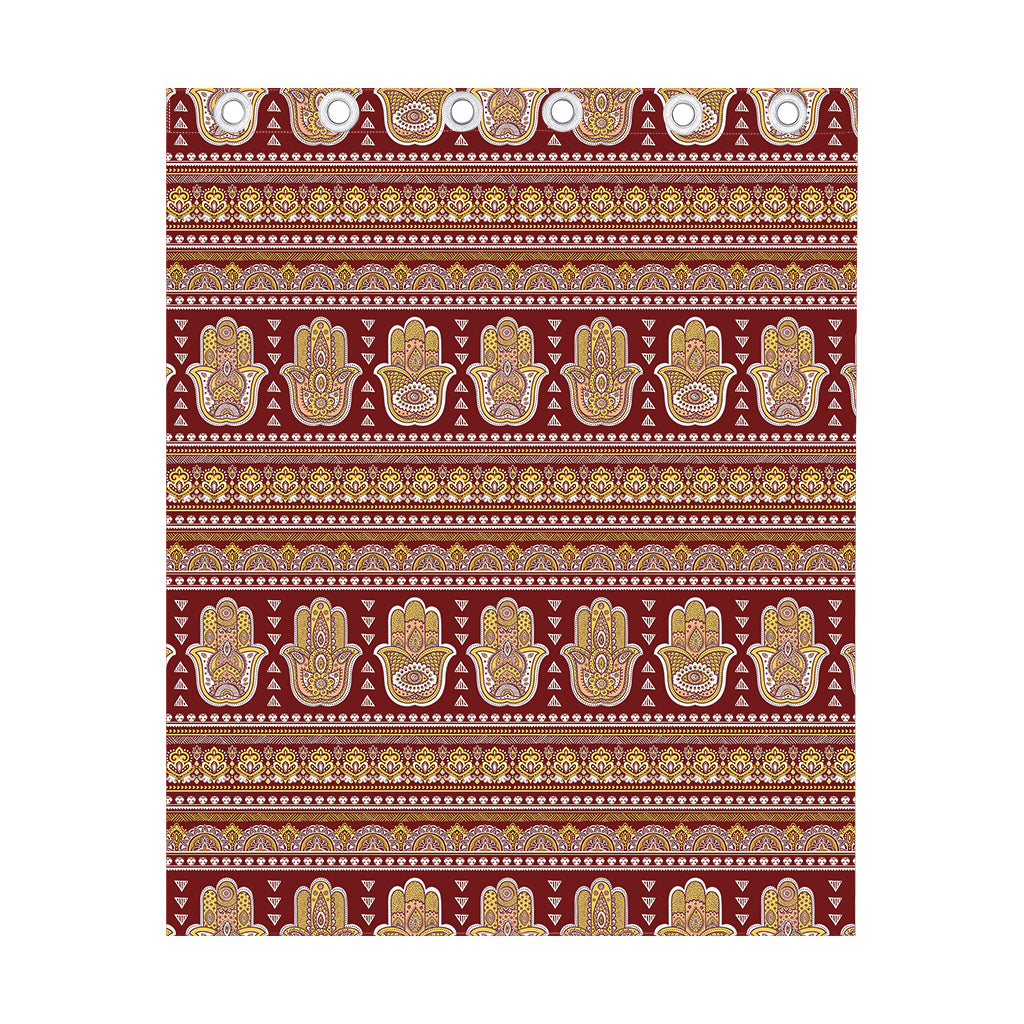 Indian Hamsa Hand Print Curtain