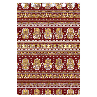Indian Hamsa Hand Print Curtain