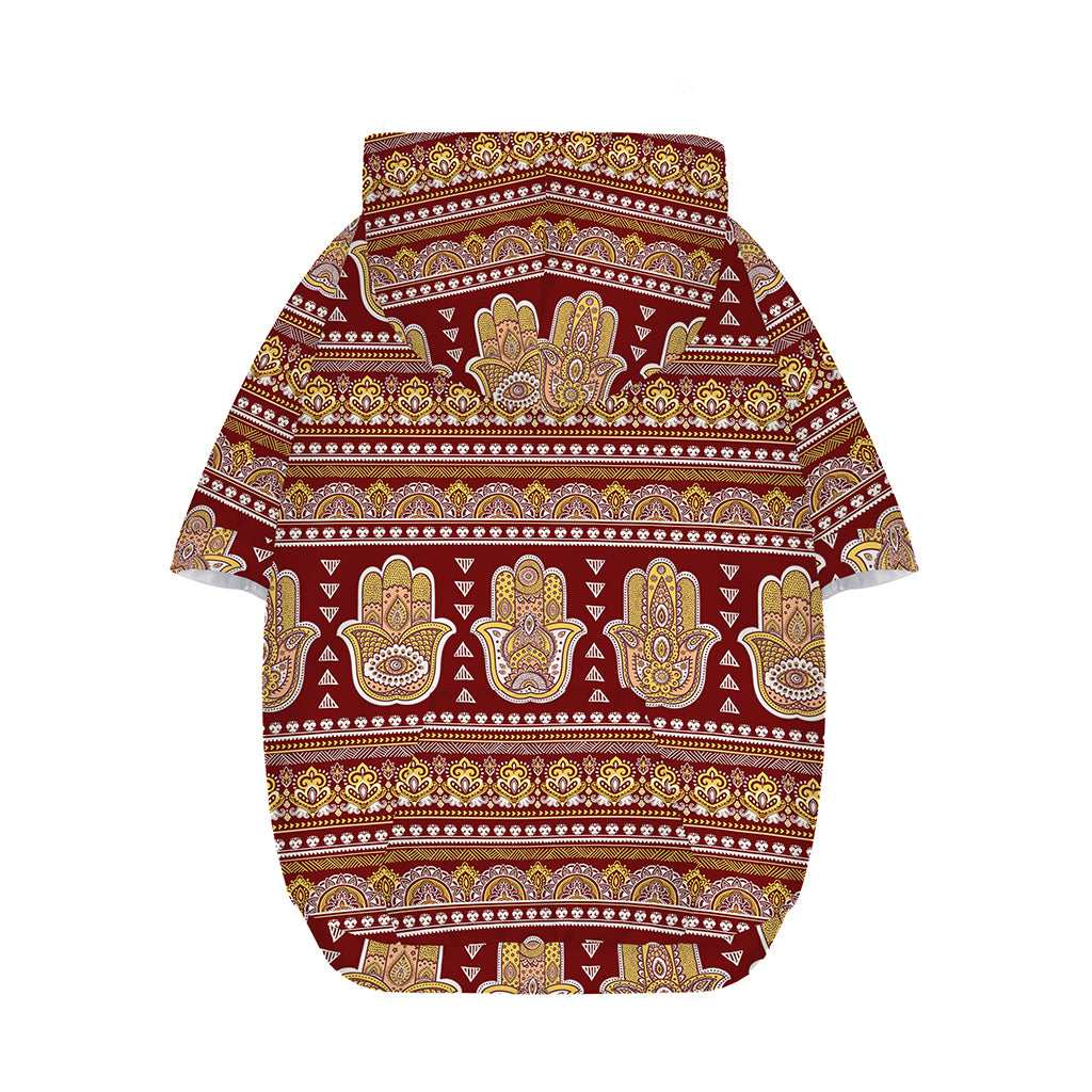 Indian Hamsa Hand Print Dog Zip Up Hoodie