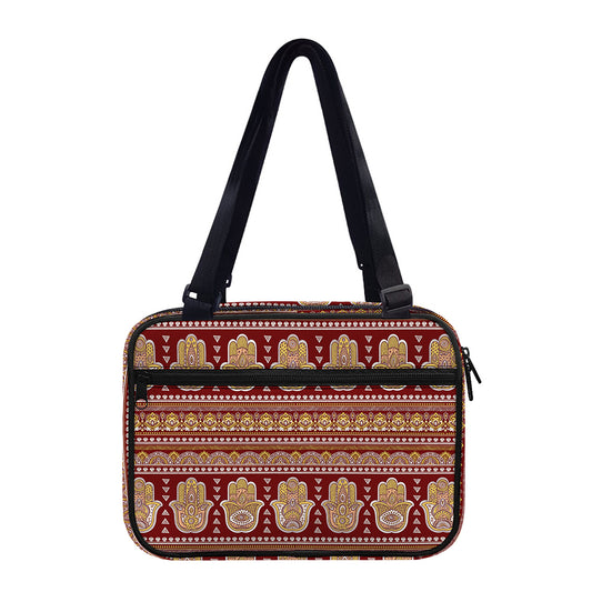Indian Hamsa Hand Print Double Strap Bible Bag