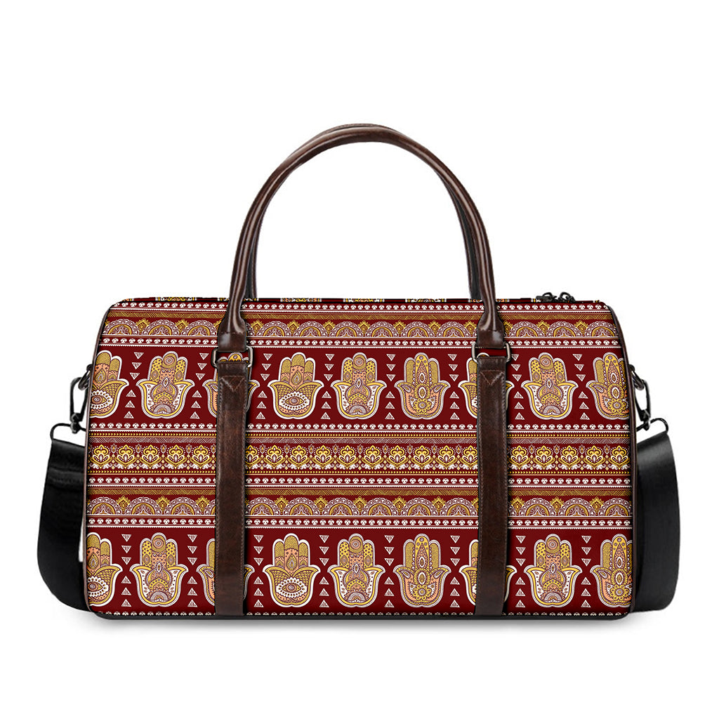 Indian Hamsa Hand Print Duffle Bag