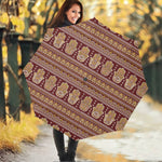 Indian Hamsa Hand Print Foldable Umbrella