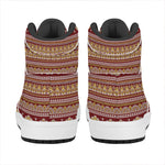 Indian Hamsa Hand Print High Top Leather Sneakers