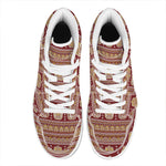 Indian Hamsa Hand Print High Top Leather Sneakers