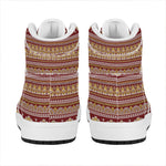 Indian Hamsa Hand Print High Top Leather Sneakers