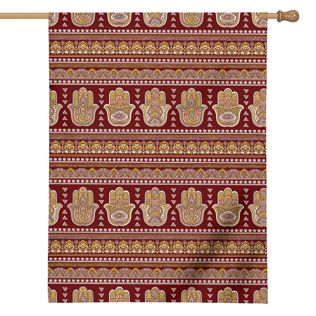 Indian Hamsa Hand Print House Flag