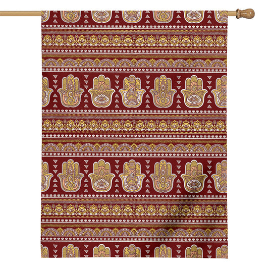 Indian Hamsa Hand Print House Flag