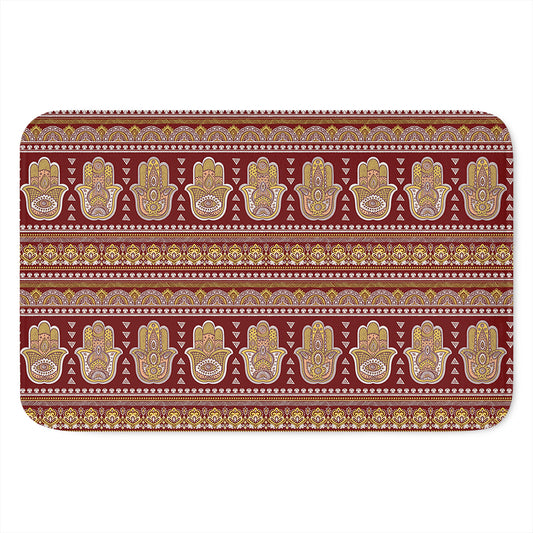 Indian Hamsa Hand Print Indoor Door Mat