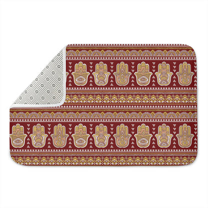 Indian Hamsa Hand Print Indoor Door Mat