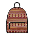Indian Hamsa Hand Print Leather Backpack