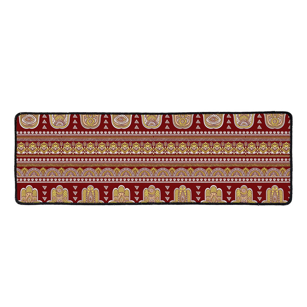 Indian Hamsa Hand Print Long Kitchen Mat