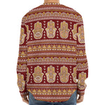 Indian Hamsa Hand Print Long Sleeve Baseball Jersey