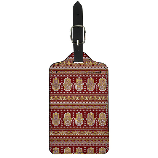 Indian Hamsa Hand Print Luggage Tag