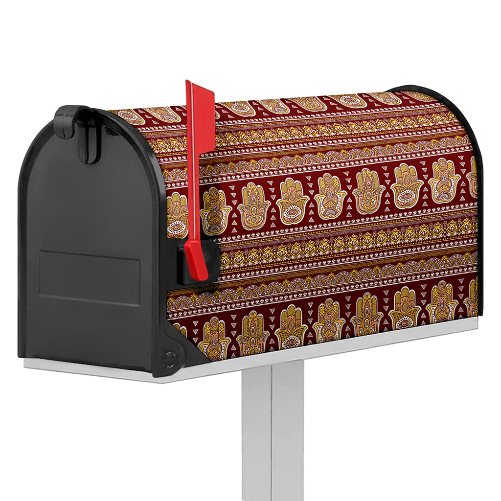Indian Hamsa Hand Print Mailbox Cover