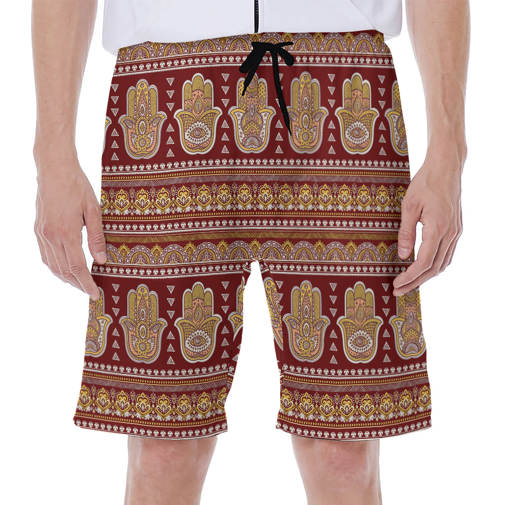 Indian Hamsa Hand Print Men's Beach Shorts