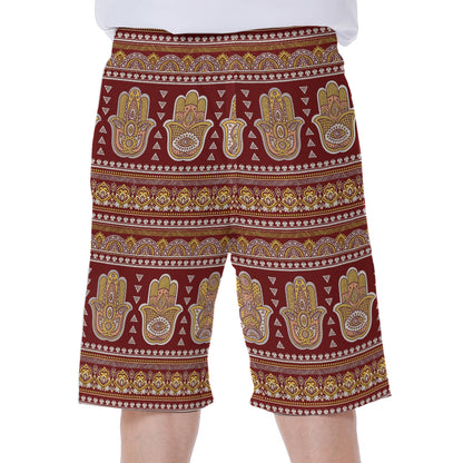 Indian Hamsa Hand Print Men's Beach Shorts