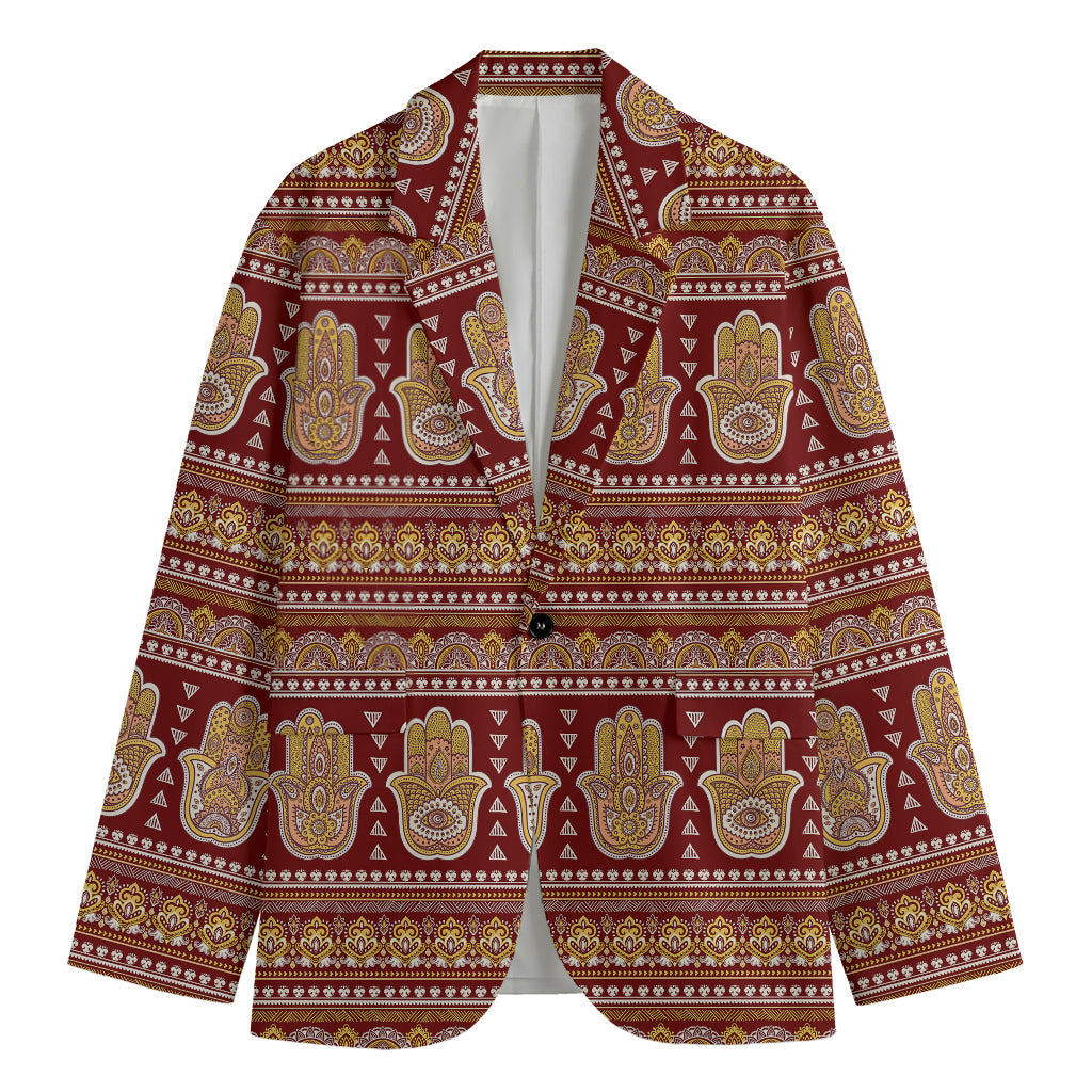 Indian Hamsa Hand Print Men's Blazer
