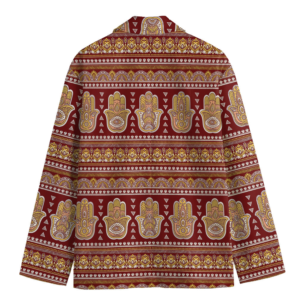 Indian Hamsa Hand Print Men's Blazer