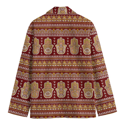 Indian Hamsa Hand Print Men's Blazer