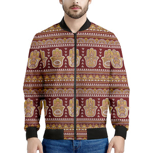 Indian Hamsa Hand Print Men's Bomber Jacket