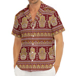 Indian Hamsa Hand Print Men's Deep V-Neck Shirt
