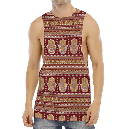 Indian Hamsa Hand Print Men's Muscle Tank Top