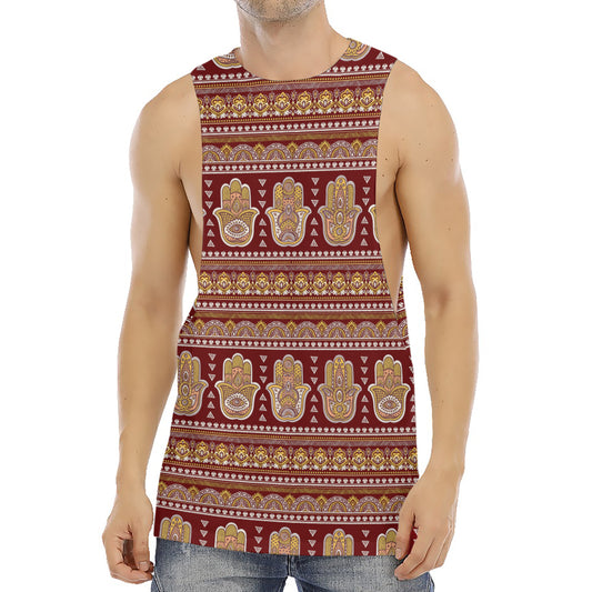 Indian Hamsa Hand Print Men's Muscle Tank Top