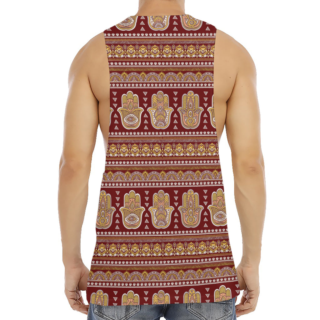 Indian Hamsa Hand Print Men's Muscle Tank Top