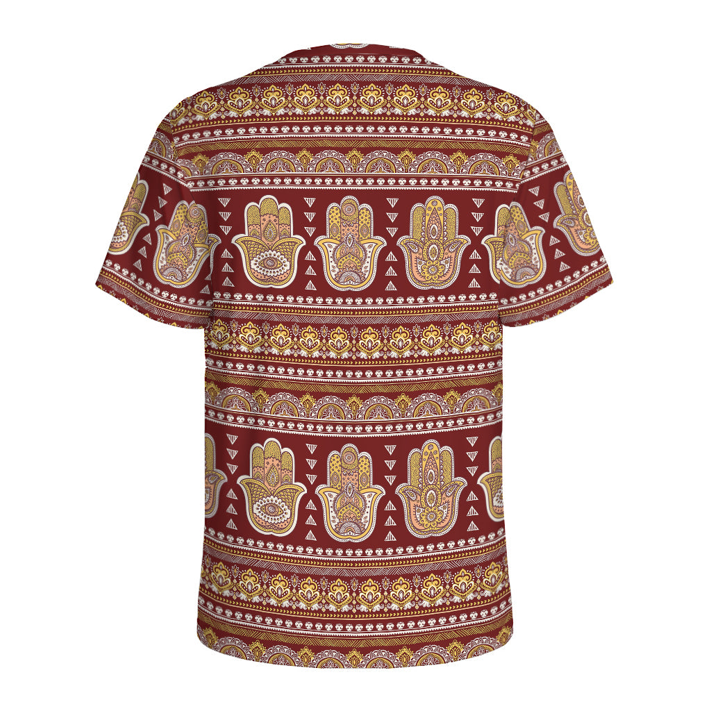 Indian Hamsa Hand Print Men's Sports T-Shirt