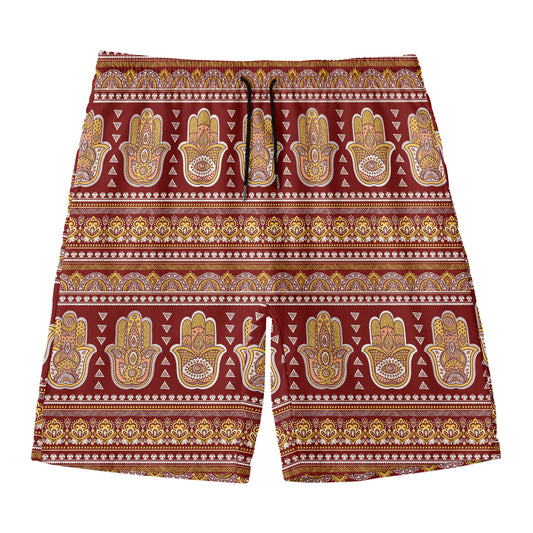 Indian Hamsa Hand Print Men's Swim Trunks