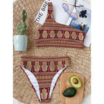 Indian Hamsa Hand Print One Shoulder Bikini Top