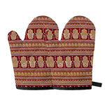 Indian Hamsa Hand Print Oven Mitts