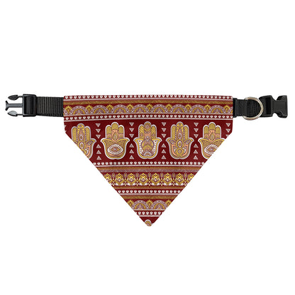 Indian Hamsa Hand Print Over The Collar Dog Bandana
