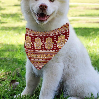 Indian Hamsa Hand Print Over The Collar Dog Bandana