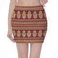 Indian Hamsa Hand Print Pencil Mini Skirt