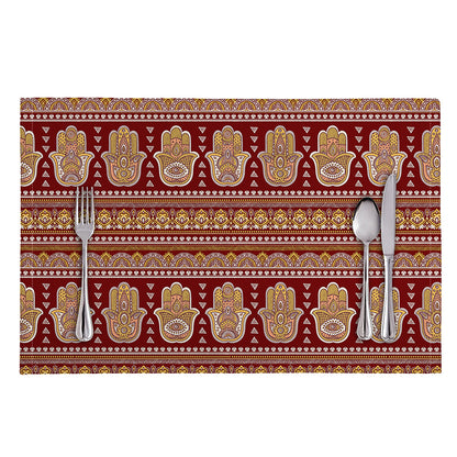 Indian Hamsa Hand Print Placemat