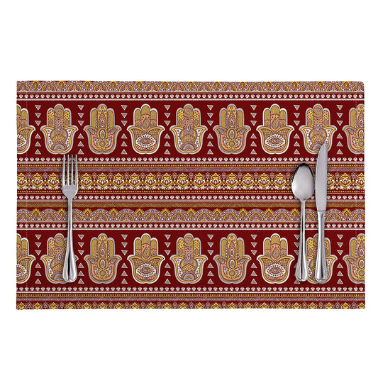 Indian Hamsa Hand Print Placemat