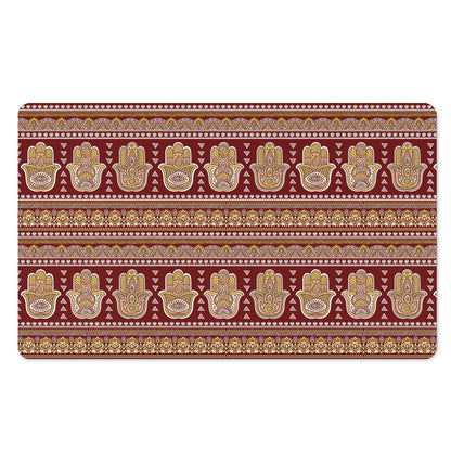 Indian Hamsa Hand Print Polyester Doormat
