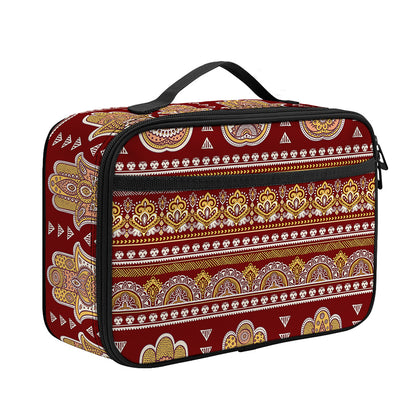 Indian Hamsa Hand Print Portable Lunch Bag
