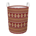 Indian Hamsa Hand Print Round Laundry Basket