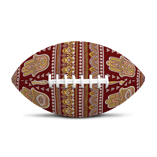 Indian Hamsa Hand Print Rugby Ball