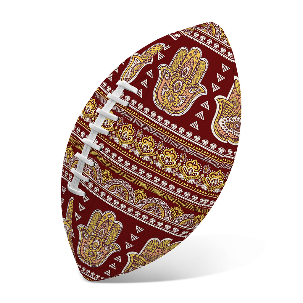 Indian Hamsa Hand Print Rugby Ball