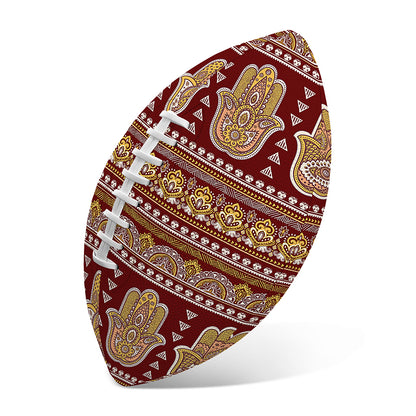 Indian Hamsa Hand Print Rugby Ball