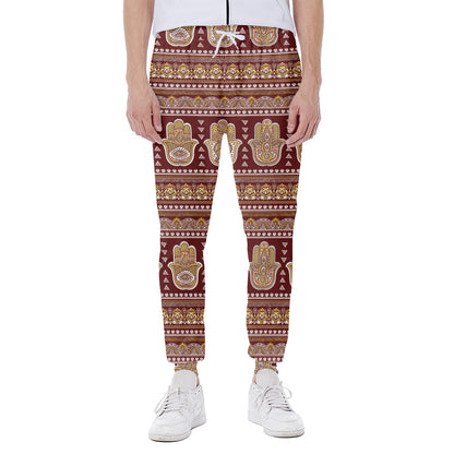 Indian Hamsa Hand Print Scuba Joggers