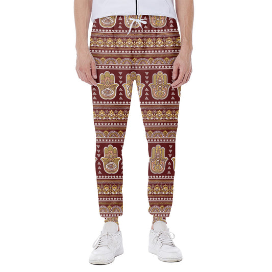 Indian Hamsa Hand Print Scuba Joggers