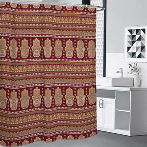 Indian Hamsa Hand Print Shower Curtain