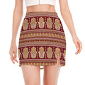 Indian Hamsa Hand Print Side Slit Mini Skirt