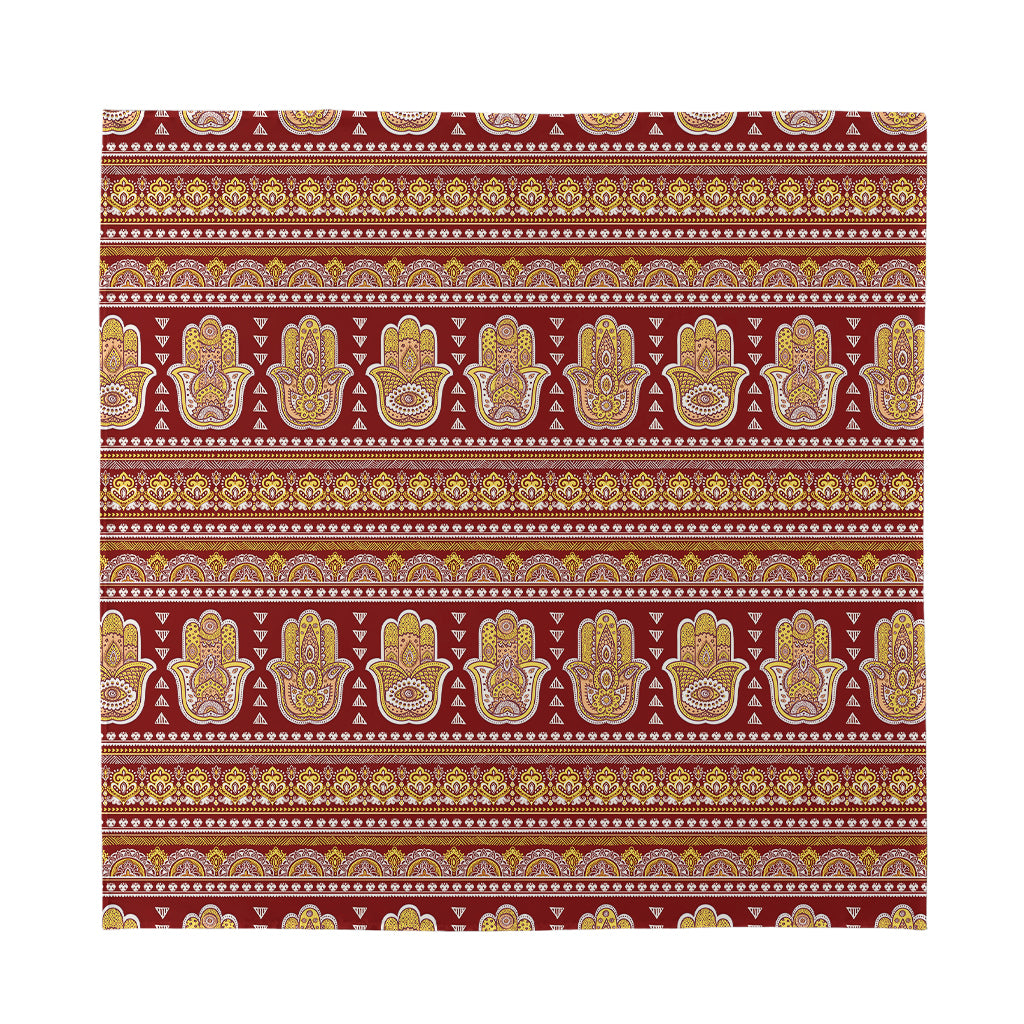Indian Hamsa Hand Print Silk Bandana