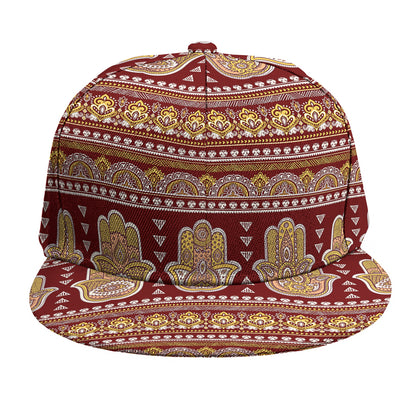 Indian Hamsa Hand Print Snapback Cap