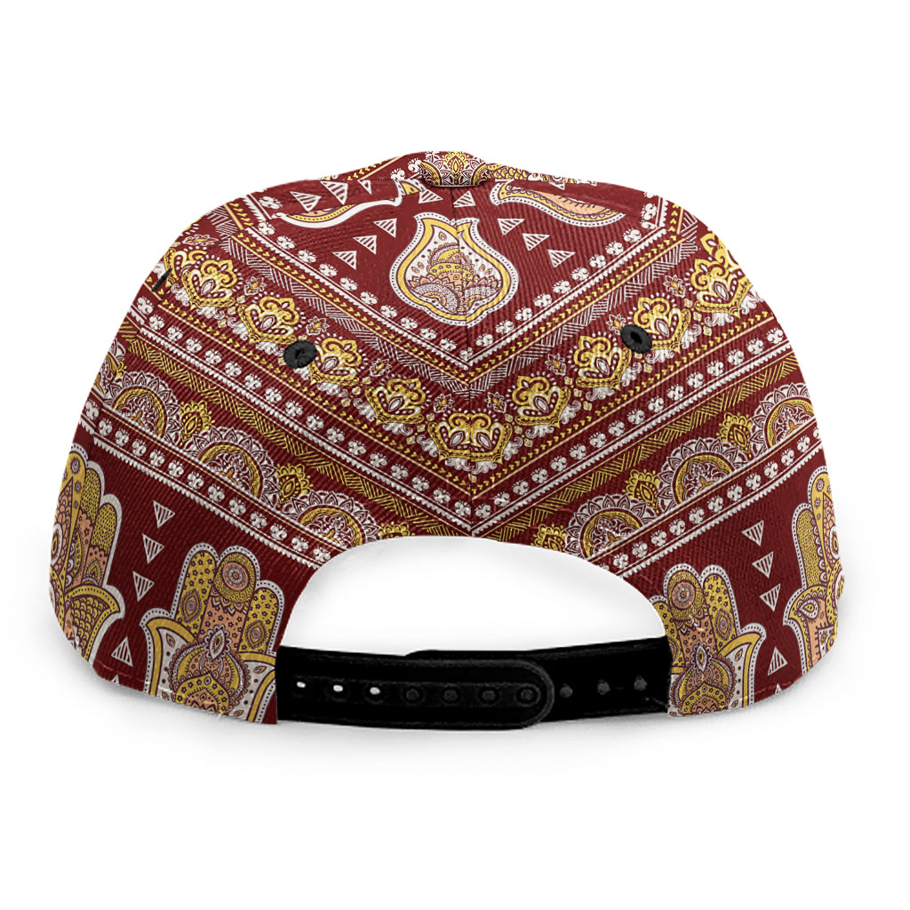 Indian Hamsa Hand Print Snapback Cap
